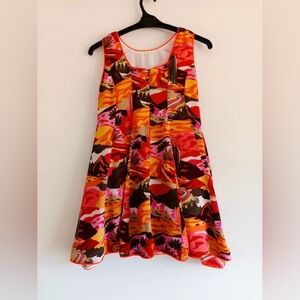Vibrant Multicolor Swing Dress - Sunset Print